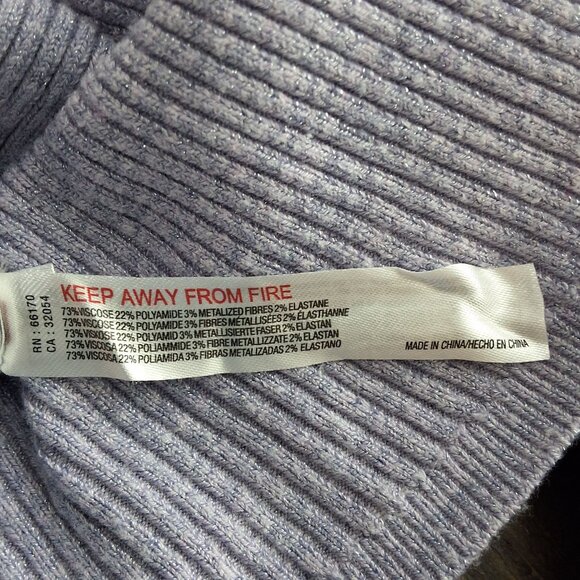 Anthropologie Lavender Sparkle Mock-Neck Open-Back Lace-Up Sweater S Soft Girl - Picture 7 of 9